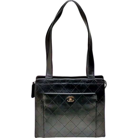 8341115BH (X6) Chanel Shoulder Bag Black Leather - Picture 1 of 9